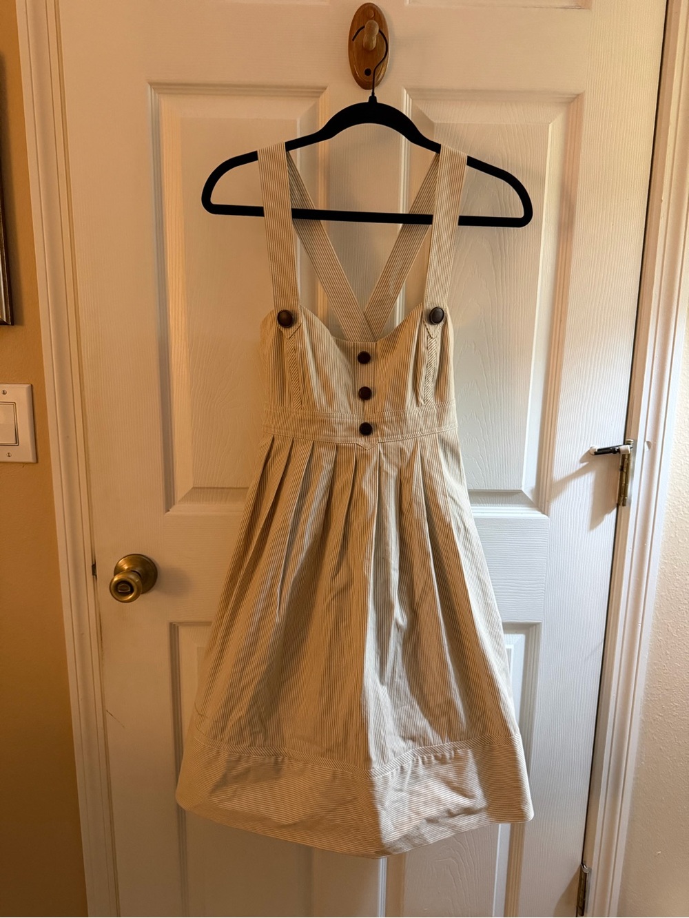 Shoshanna Vintage Cream Strappy Dress with Button Front